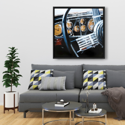 Framed 36 x 36 - Vintage car interior