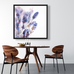 Framed 36 x 36 - Watercolor lavender flowers with blur effect