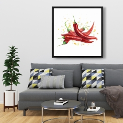 Framed 36 x 36 - Red hot peppers