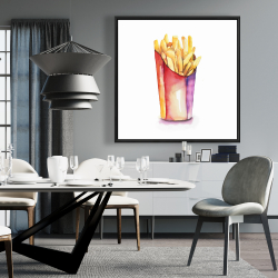 Framed 36 x 36 - Watercolor french fries