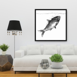 Framed 36 x 36 - Happy swimming fish