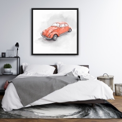 Encadré 36 x 36 - Beetle vintage rouge