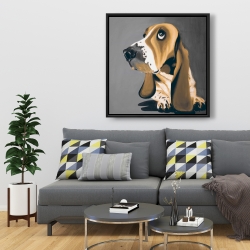 Encadré 36 x 36 - Chien basset doré