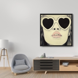 Framed 36 x 36 - Young lady with glasses