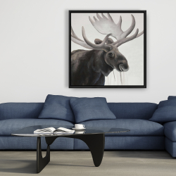 Framed 36 x 36 - Rustic moose