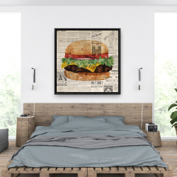 Encadré 36 x 36 - Cheeseburger tout garnis style vintage