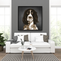 Framed 36 x 36 - Brown english springer spaniel