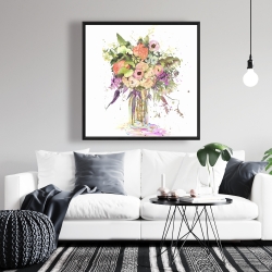 Framed 36 x 36 - Romantic bouquet