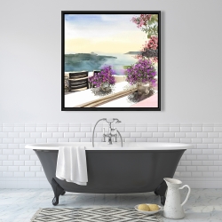 Framed 36 x 36 - Mediterranean sea view