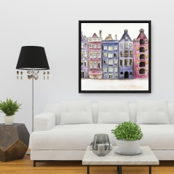 Framed 36 x 36 - Old historic houses amsterdam