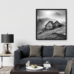 Framed 36 x 36 - Mountain carpathian village