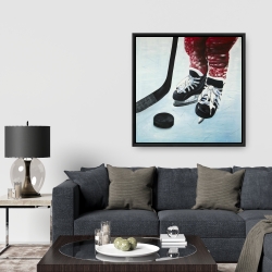 Framed 36 x 36 - Young hockey player