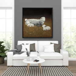 Framed 36 x 36 - Sheep and lambs