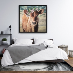 Framed 36 x 36 - Cute jersey cow