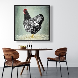 Framed 36 x 36 - Wyandotte  hen