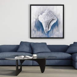 Framed 36 x 36 - Blue conical shell