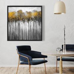 Framed 36 x 36 - Abstract yellow forest
