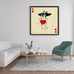 Framed 36 x 36 - Queen of hearts