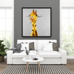 Framed 36 x 36 - Funny giraffe face