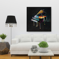 Framed 36 x 36 - Colorful realistic piano