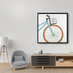 Framed 36 x 36 - Orange and blue bike