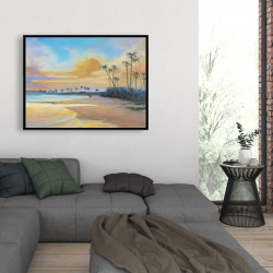 Encadré 36 x 48 - Couché de soleil à la mer