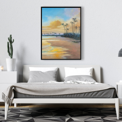 Encadré 36 x 48 - Couché de soleil à la mer