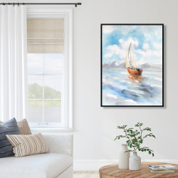Framed 36 x 48 - Sailboat landscape