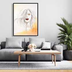 Framed 36 x 48 - Woman with red lips