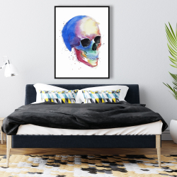 Encadré 36 x 48 - Profil de crâne coloré aquarelle
