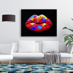 Framed 36 x 48 - Colorful lipstick