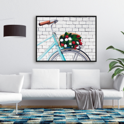 Encadré 36 x 48 - Bicyclette avec bouquet de tulipes