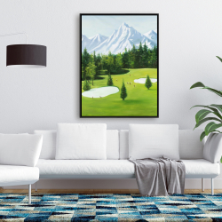 Encadré 36 x 48 - Terrain de golf avec vue sur les montagnes