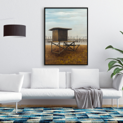Framed 36 x 48 - Newport beach lifeguard tower