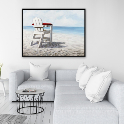 Encadré 36 x 48 - Chaise de plage blanche