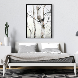 Framed 36 x 48 - Three birches trees