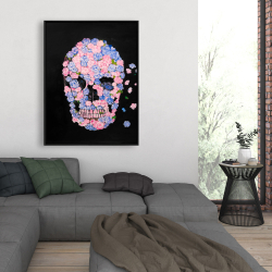 Framed 36 x 48 - Flower skull