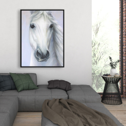 Framed 36 x 48 - Powerful white horse