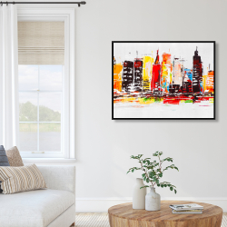 Framed 36 x 48 - City in bright colors