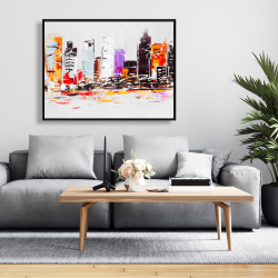 Framed 36 x 48 - Abstract city in bright colors