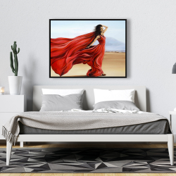 Framed 36 x 48 - Red dress in the desert