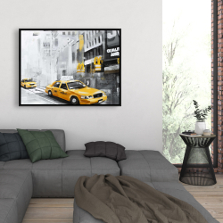 Framed 36 x 48 - New york city with taxis