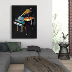 Framed 36 x 48 - Colorful realistic piano