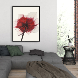 Framed 36 x 48 - Anemone red flower