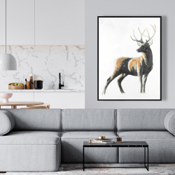 Framed 36 x 48 - Abstract deer