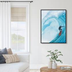 Encadré 36 x 48 - Surfeur sur une grande vague