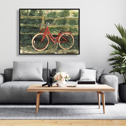 Framed 36 x 48 - Riding in the woods by bicycle