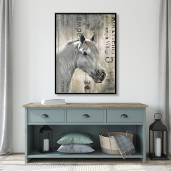 Framed 36 x 48 - Rustic white horse