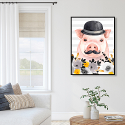 Encadré 36 x 48 - Petit cochon détective