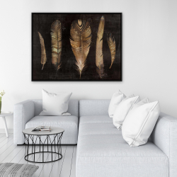 Framed 36 x 48 - Brown feather set